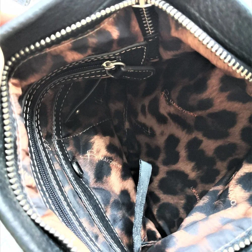 B. Makowsky‎ Giamma Black Pebbled Leather Crossbody